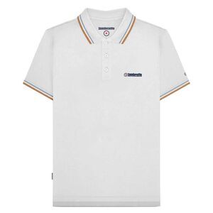 Lambretta Mens SS25 Twin Tip Polo Shirt / White/Sky